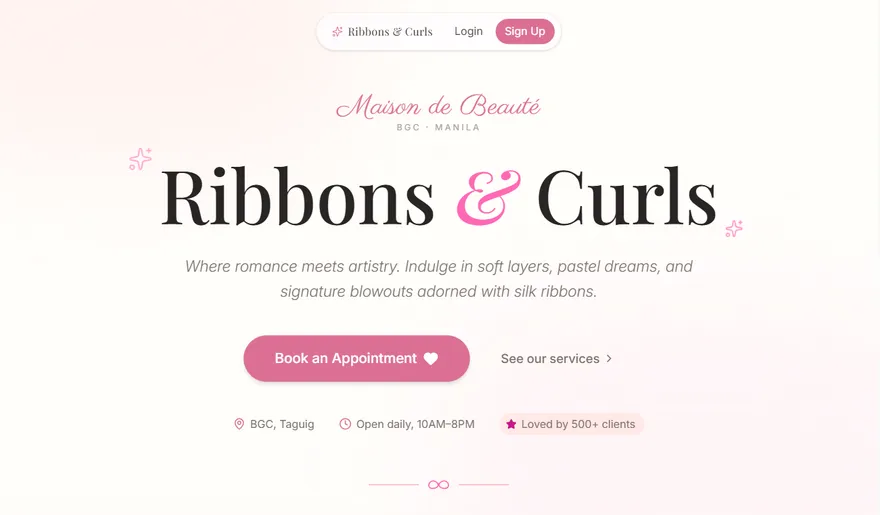 Luxe Salon & Spa demo preview